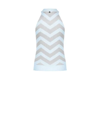 Top In Maglia Con Motivo Chevron E Filato In Lurex Rinascimento