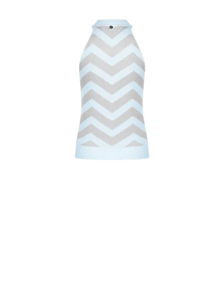 Top In Maglia Con Motivo Chevron E Filato In Lurex Rinascimento