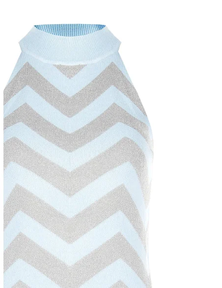 Top In Maglia Con Motivo Chevron E Filato In Lurex Rinascimento