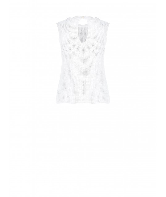 Top In Maglia Di Cotone Intrecciata E Traforata Rinascimento