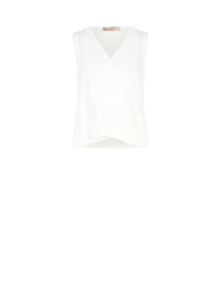 Blusa Fluida In Raso Opaco Con Scollo A V Ad Incrocio Rinascimento