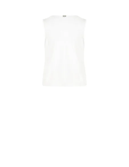 Fluid Satin Opaque Blouse With Criss-cross V-Neck Rinascimento