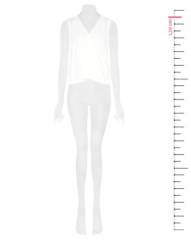 Blusa Fluida In Raso Opaco Con Scollo A V Ad Incrocio Rinascimento