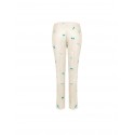 Pantaloni A Sigaretta In Misto Lyocell E Lino Con Ricami Di Tulipani E Paillettes Rinascimento