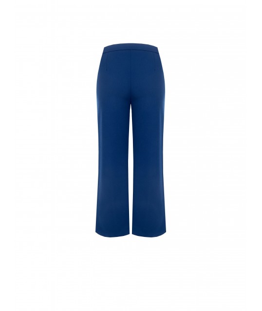 Cropped Trousers In Scuba Crepe With Elasticated Waistband Rinascimento