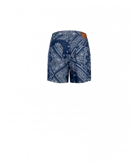 Pantaloni Corti In Denim Stampato Rinascimento