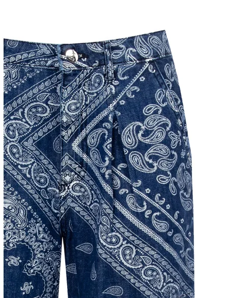 Rinascimento Printed Denim Short Trousers