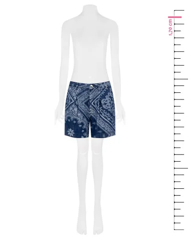 Pantaloni Corti In Denim Stampato Rinascimento