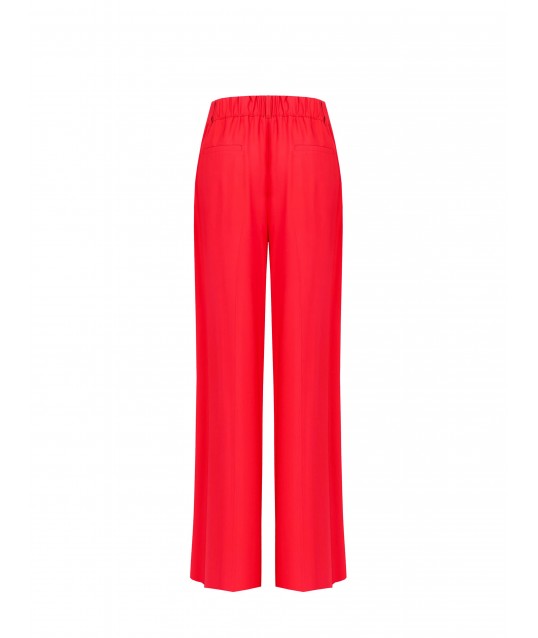 Mixed Viscose Palace Trousers With Pockets And Elastic Back Rinascimento