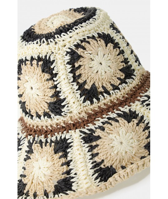 Chapeau Crochet Style Patchwork Large Bord S.V.P.