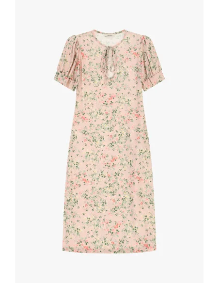 Abito Midi A Fiori Con Maniche Arricciate Dixie
