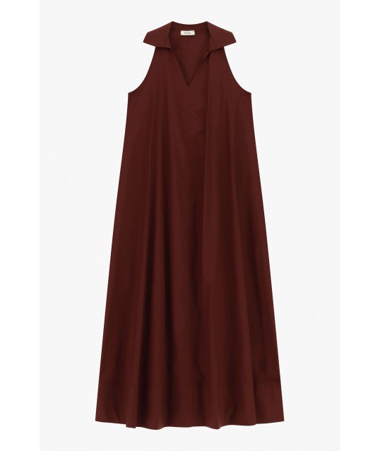 Long Sleeveless Dress With Wide Dixie Collar