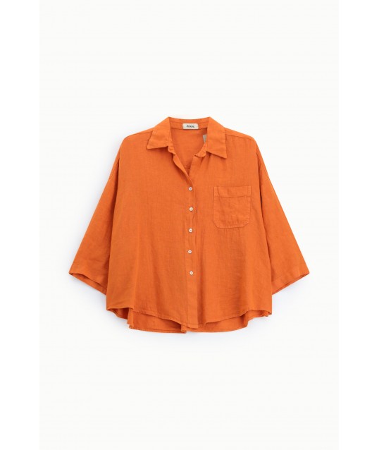 Camicia Ampia Con Maniche 3/4 E Taschino Dixie