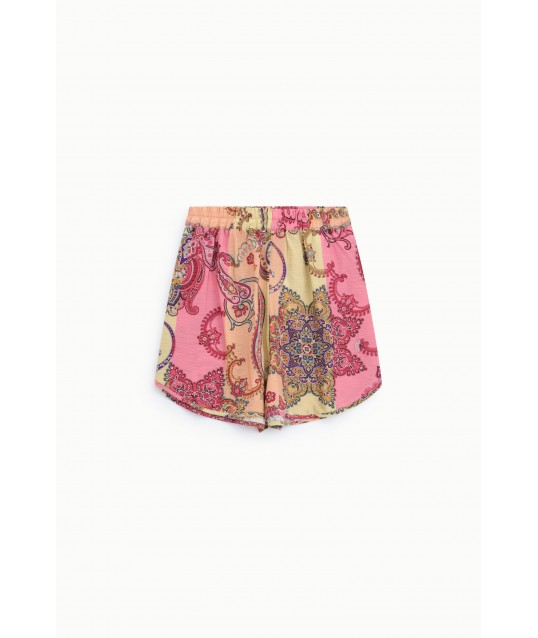 Short à coupe régulière avec motif Paisley Vivid Dixie Print
