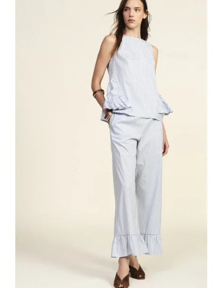 Pantalon rayé Palace avec volant Dixie Bottom