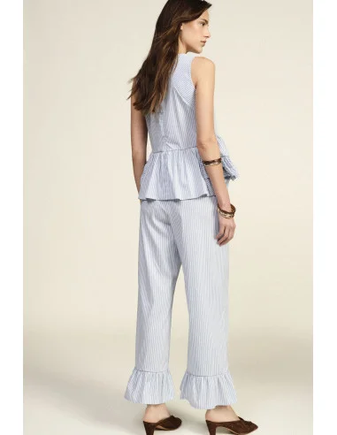 Striped Palace Trousers With Dixie Bottom Ruffle