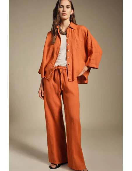 Wide Trousers With High Waist And Drawstring Dixie