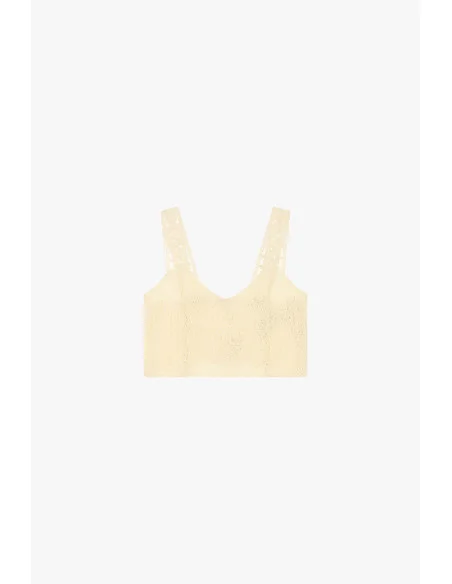 Knitted Top With Wide Perforated Straps Dixie