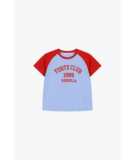 T-Shirt Con Maniche Raglan E Stampa Frontale Dixie
