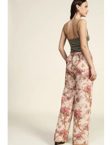 Pantaloni Palazzo Stampa Floreale A Gamba Larga Dixie