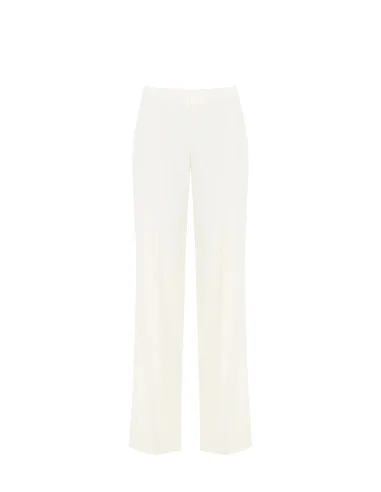 Pantalon palazzo en tissu fluide avec fermeture éclair latérale Rinascimento