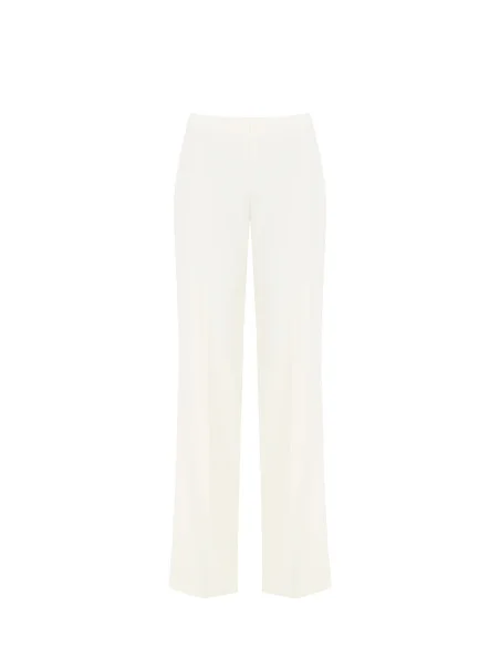 Pantalon palazzo en tissu fluide avec fermeture éclair latérale Rinascimento