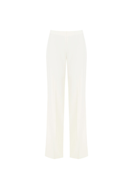 Pantaloni Palazzo In Tessuto Fluido Con Zip Laterale Rinascimento