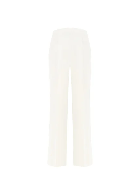 Pantalon palazzo en tissu fluide avec fermeture éclair latérale Rinascimento