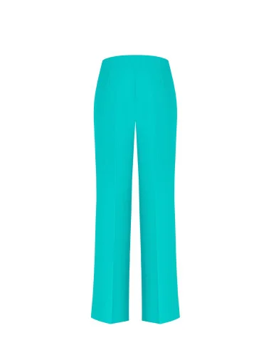 Pantalon palazzo en tissu fluide avec fermeture éclair latérale Rinascimento