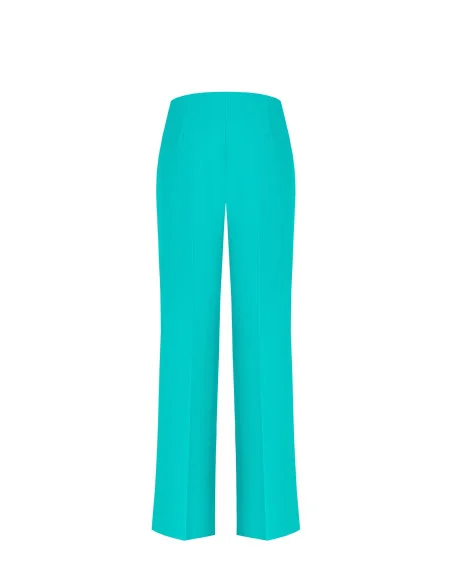 Pantalon palazzo en tissu fluide avec fermeture éclair latérale Rinascimento