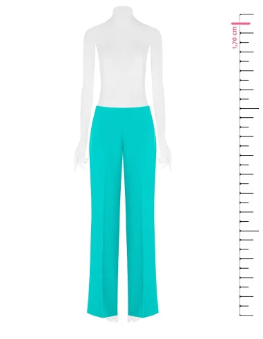 Pantalon palazzo en tissu fluide avec fermeture éclair latérale Rinascimento