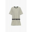 Robe courte rayée avec ceinture et manches courtes Dixie