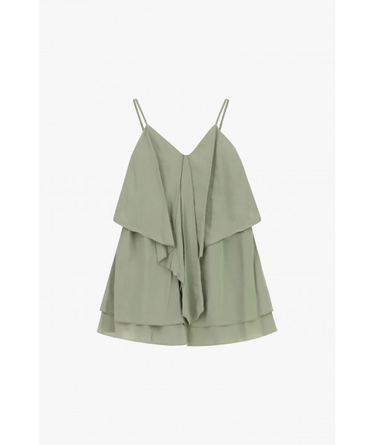 Robe courte à volants et fines bretelles Dixie