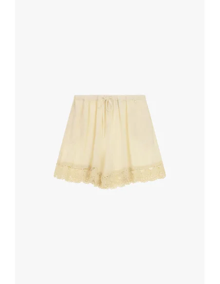 Shorts Regular Fit Con Bordo In Pizzo Sangallo Dixie