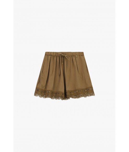 Shorts Regular Fit Con Bordo In Pizzo Sangallo Dixie