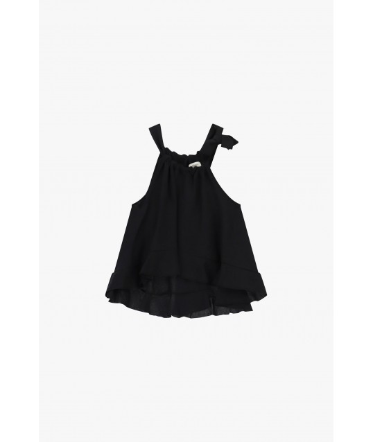 Dixie Wide Top With Curled Shoulders And Ruffles