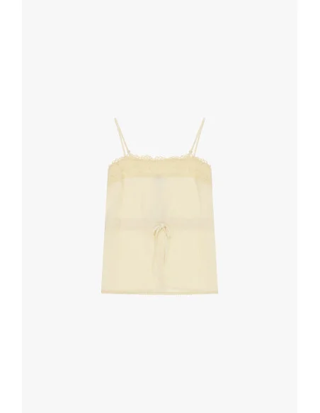 Thin Straps Top With Lace And Front Bow Dixie