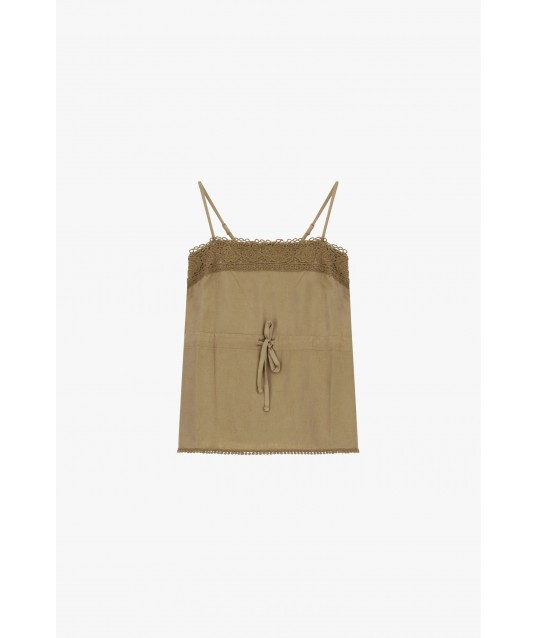 Thin Straps Top With Lace And Front Bow Dixie