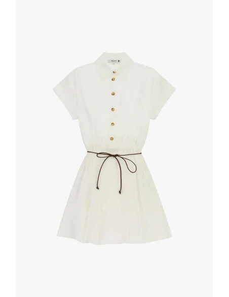 Short Dress With Buttons And Slim Waistband Please