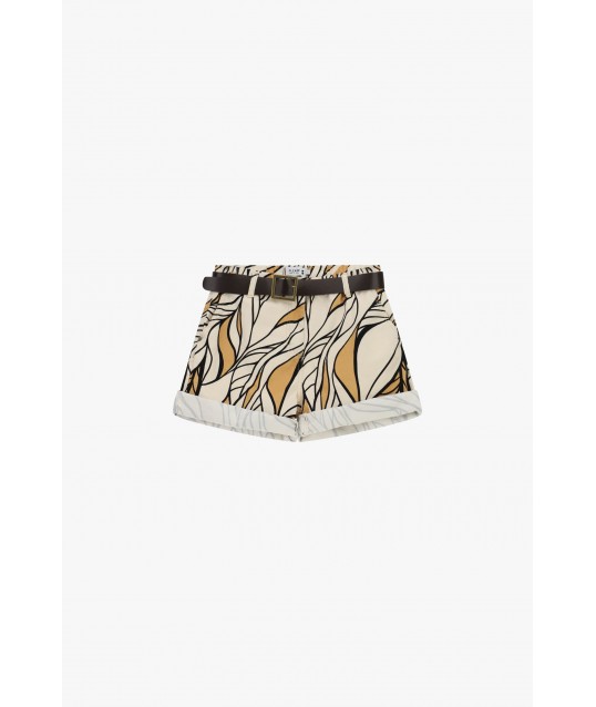 Short à coupe régulière avec motif graphique et ceinture s'il vous plaît