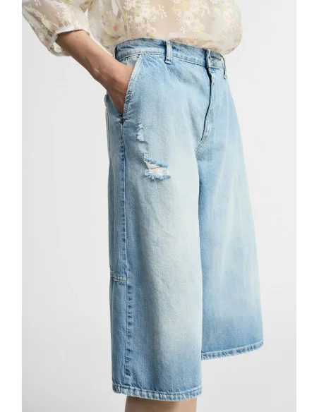 Bermuda Shorts Cinque Tasche Con Effetto Slavato Please