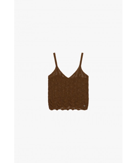 Tricot crocheté sans manches avec épaulettes S.V.P.