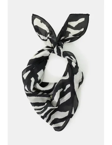 Zebra Print Scarf Trimmed Hem Lightweight Please