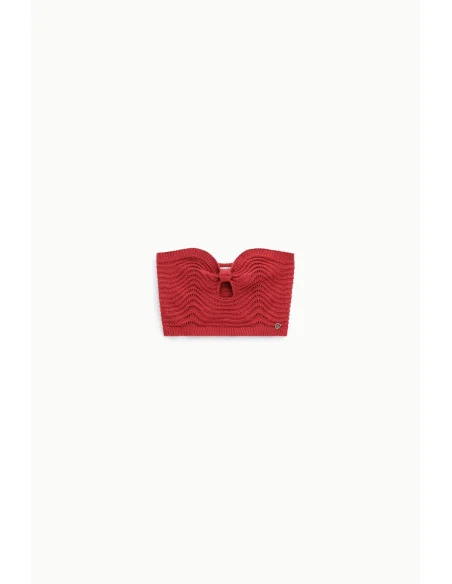 Bandeau Top with Openwork Pattern Please