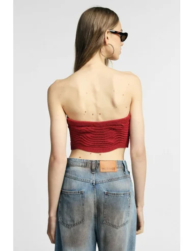 Bandeau Top with Openwork Pattern Please