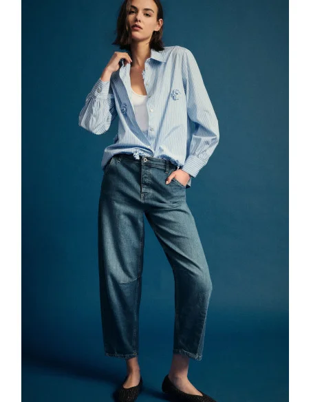 Jeans A Gamba Ampia Con Taglio Baloon Please