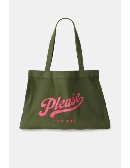 Large Shopper Bag With Front Print Please