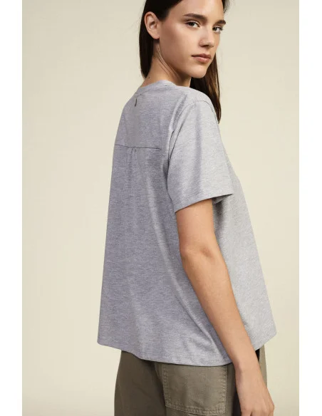 T-shirt à manches courtes avec poche poitrine et paillettes Dixie