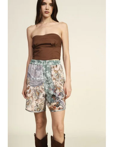 Regular-Fit Shorts with Mixed Floral Print Dixie