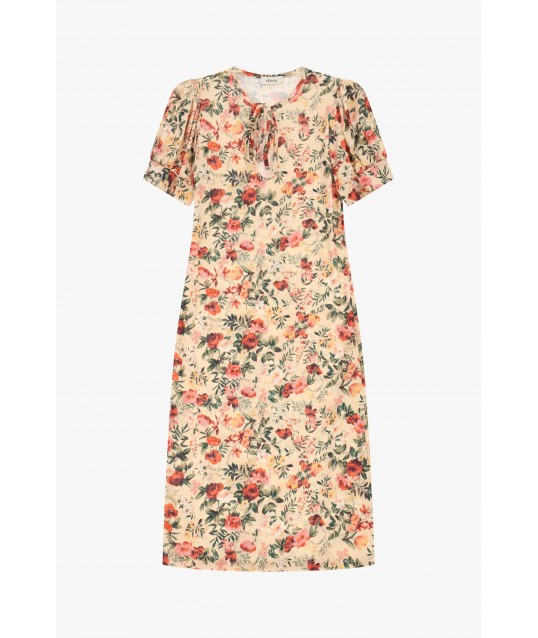 Robe midi à imprimé floral et manches courtes Dixie